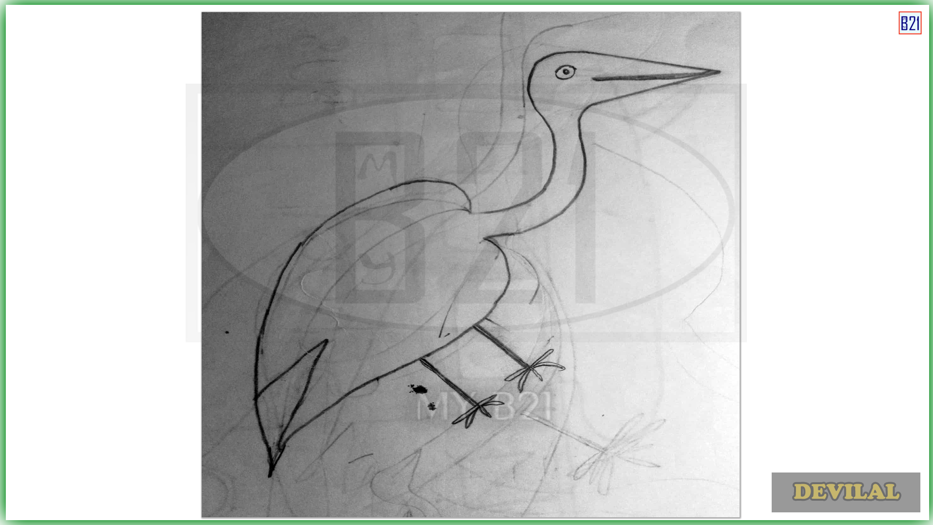 Birds in nature drawing | Made by Devilal