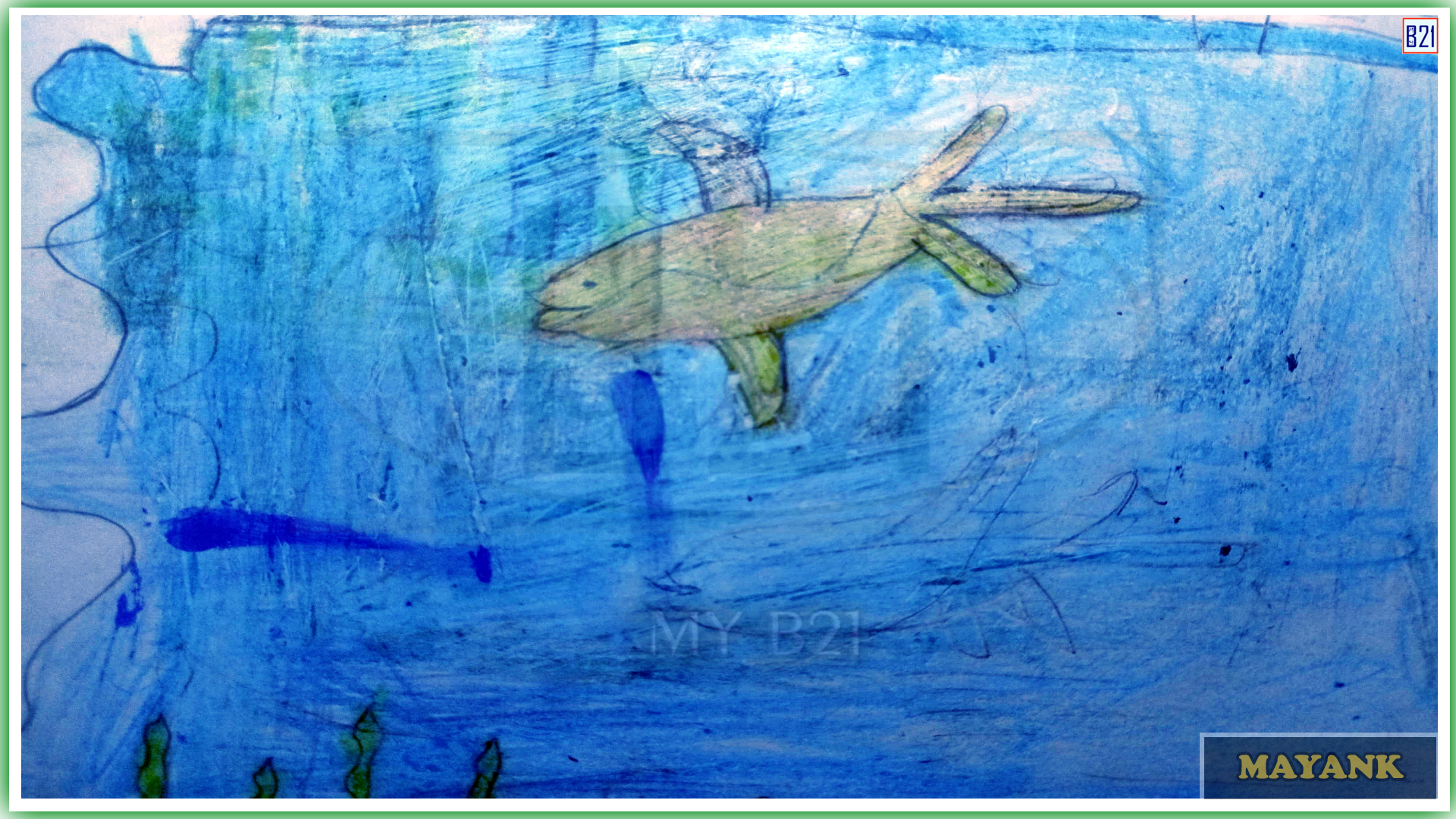 Fish in pond drawing | Made by Mayank