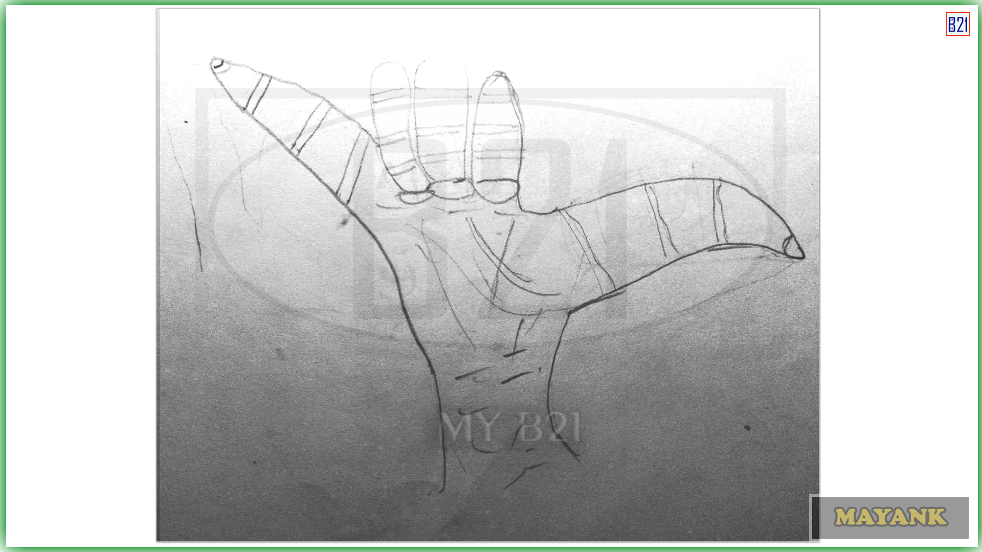 Hand with thumb drawing | Made by Mayank