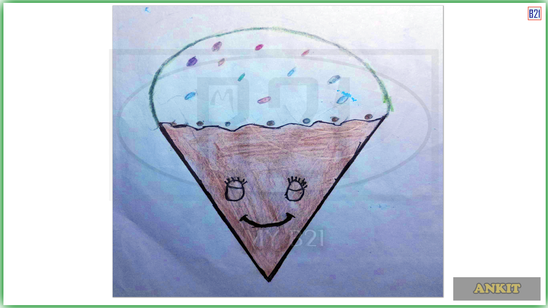 Ice cream Cone drawing | Made by Ankit