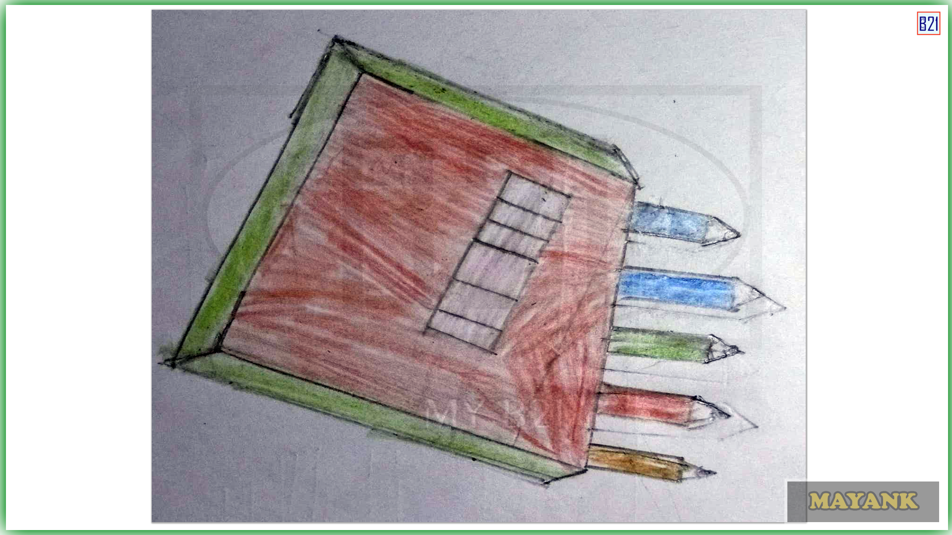 Pencil box drawing | Made by Mayank