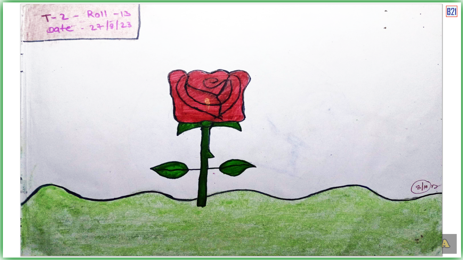 Rose drawing | Made by Bhavana