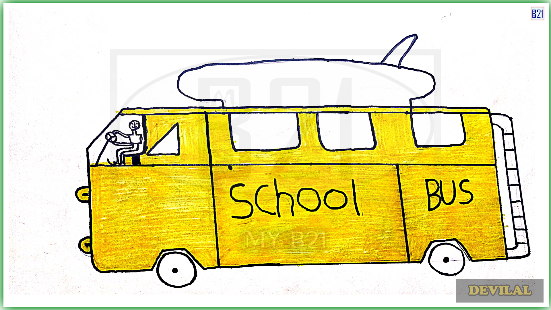 School bus drawing | Made by Devilal