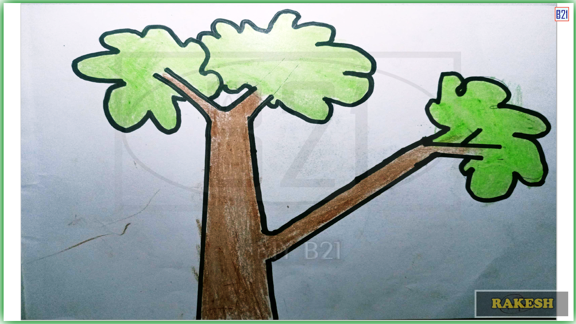 Tree with stem drawing | Made by Rakesh