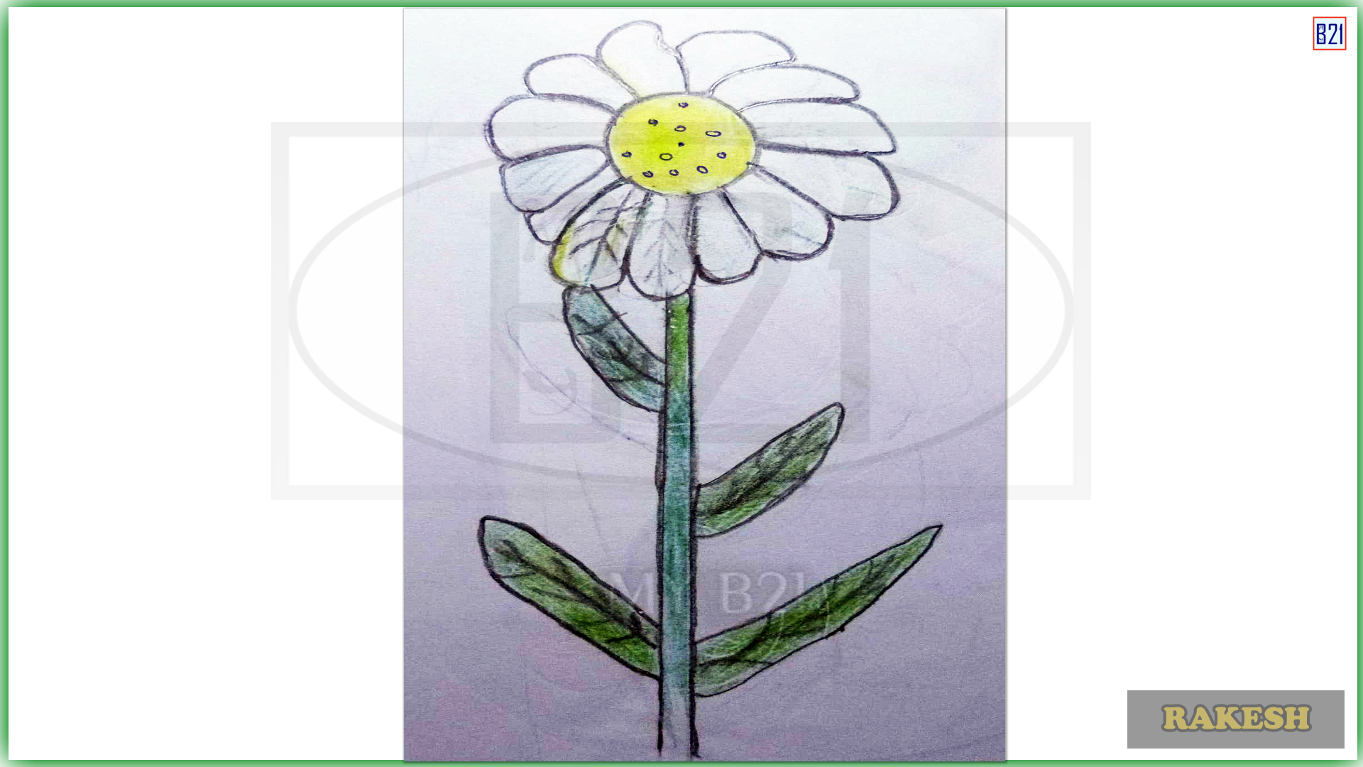 White flower drawing | Made by Rakesh