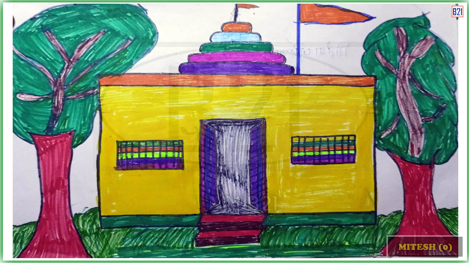 Hindu Mandir Drawing - Made by MITESH