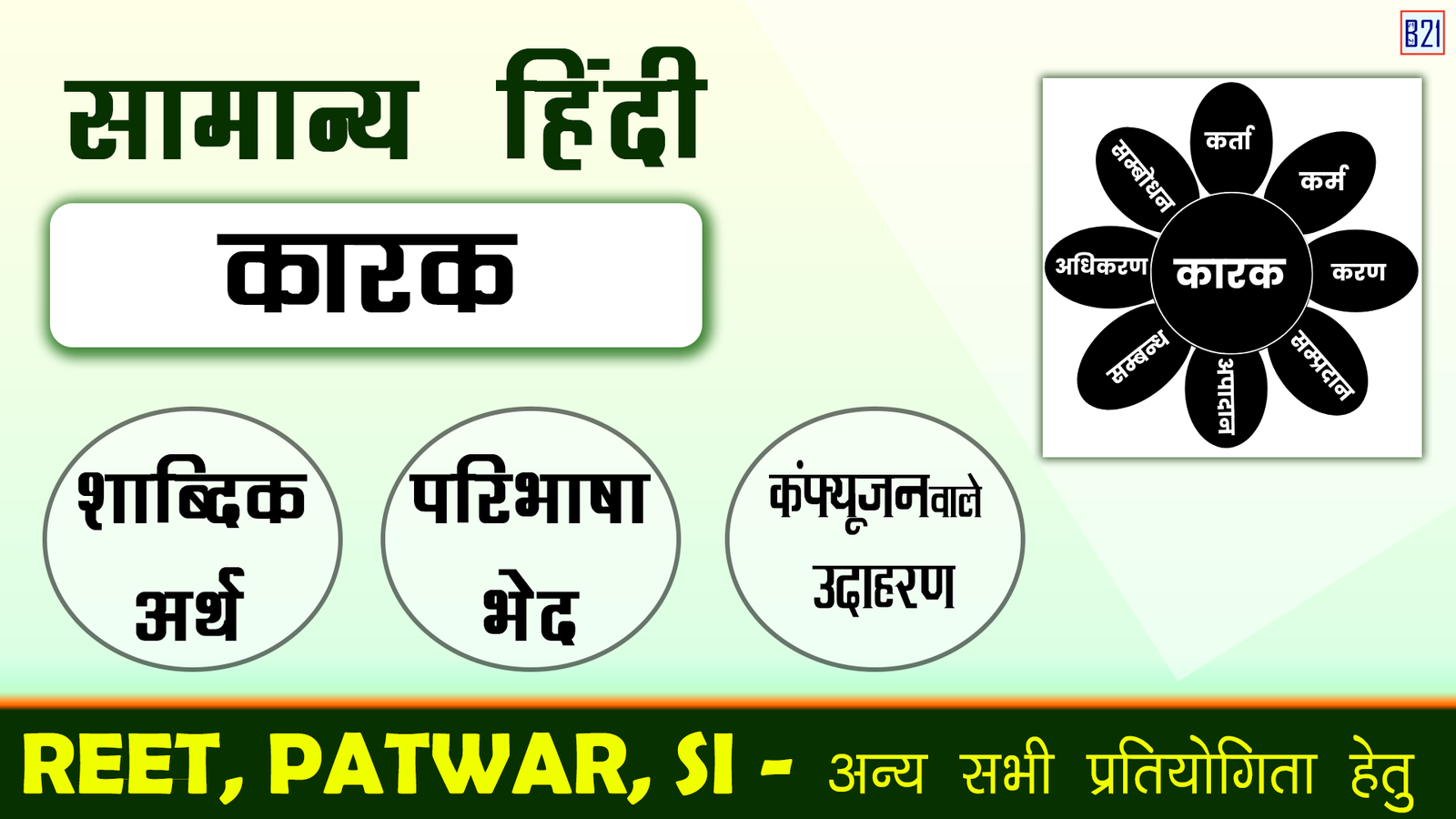 Karak Types कारक - शाब्दिक अर्थ, परिभाषा, भेद और उदाहरण | सामान्य हिंदी - My B21