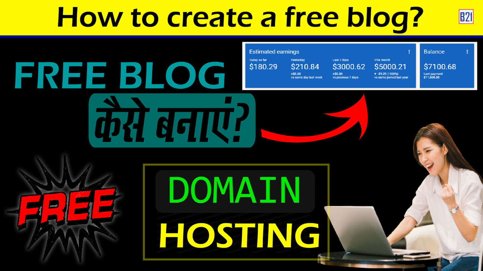 How to create a free blog on bloger | Blogging for Beginners - My B21