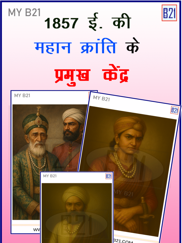 1857 ई. की महान क्रांति के प्रमुख केंद्र और भारतीय नायक – Indian History –  Quick Recall