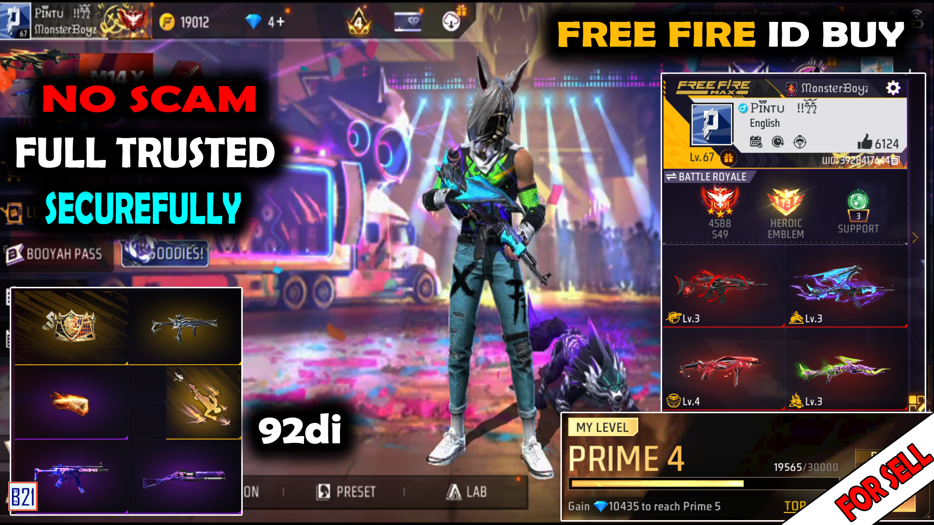 Free fire id bechna hai price