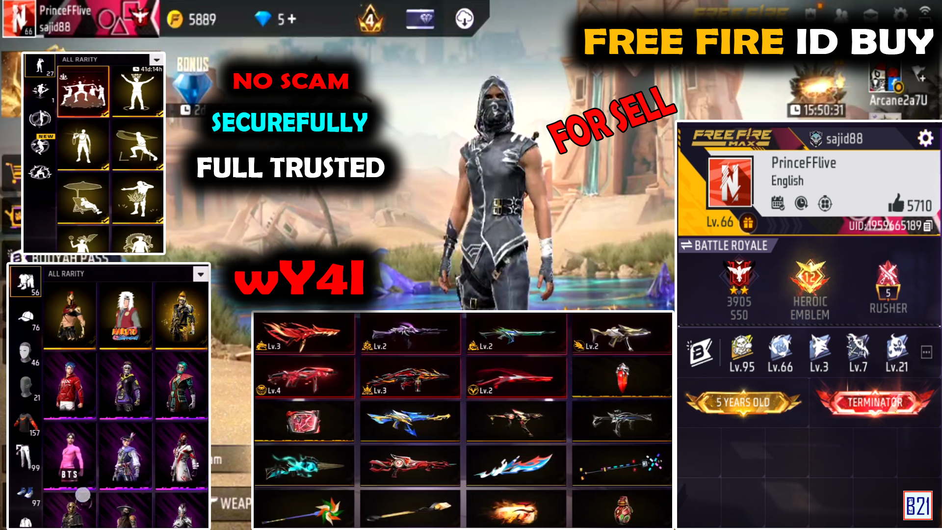 Free fire id buy id and password