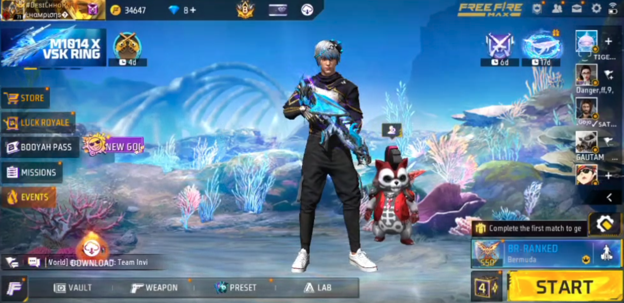 free fire id sell prime 8 level