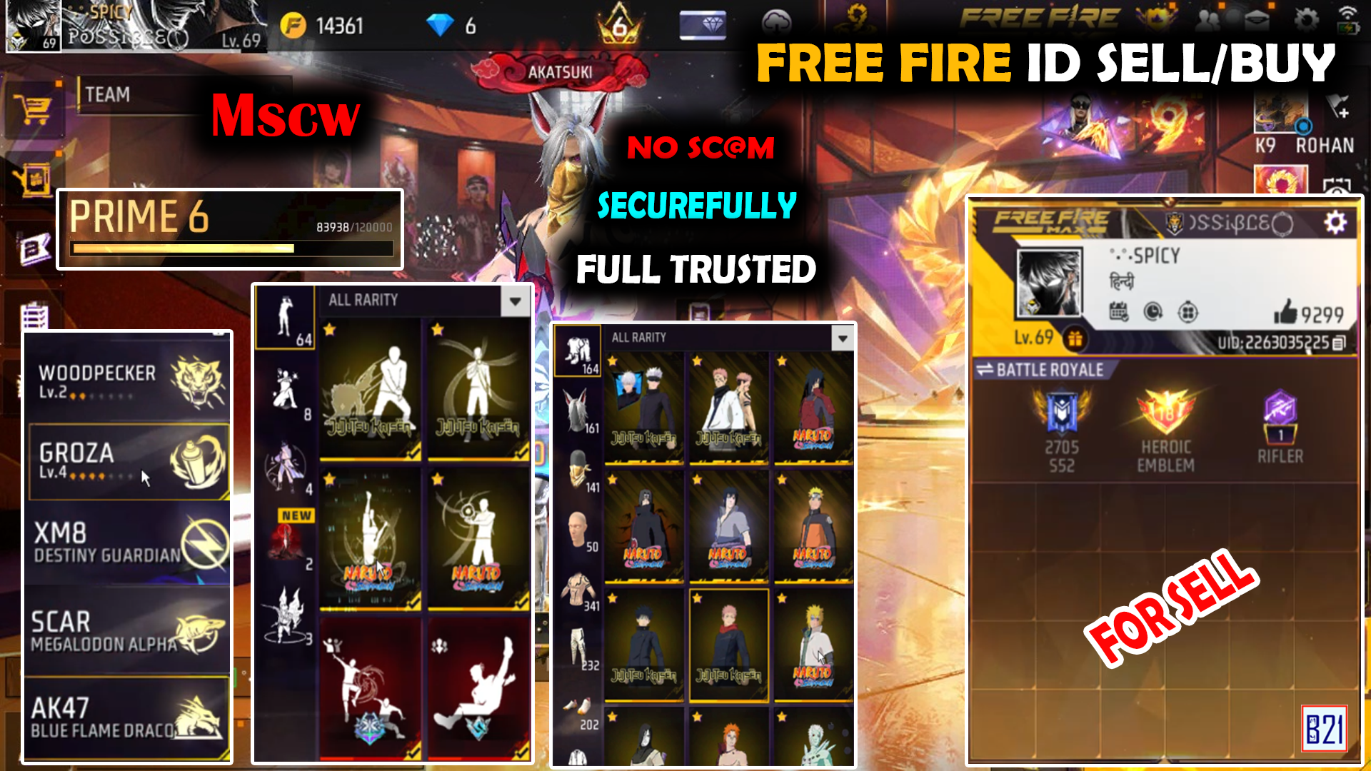 Free Fire id sell website
