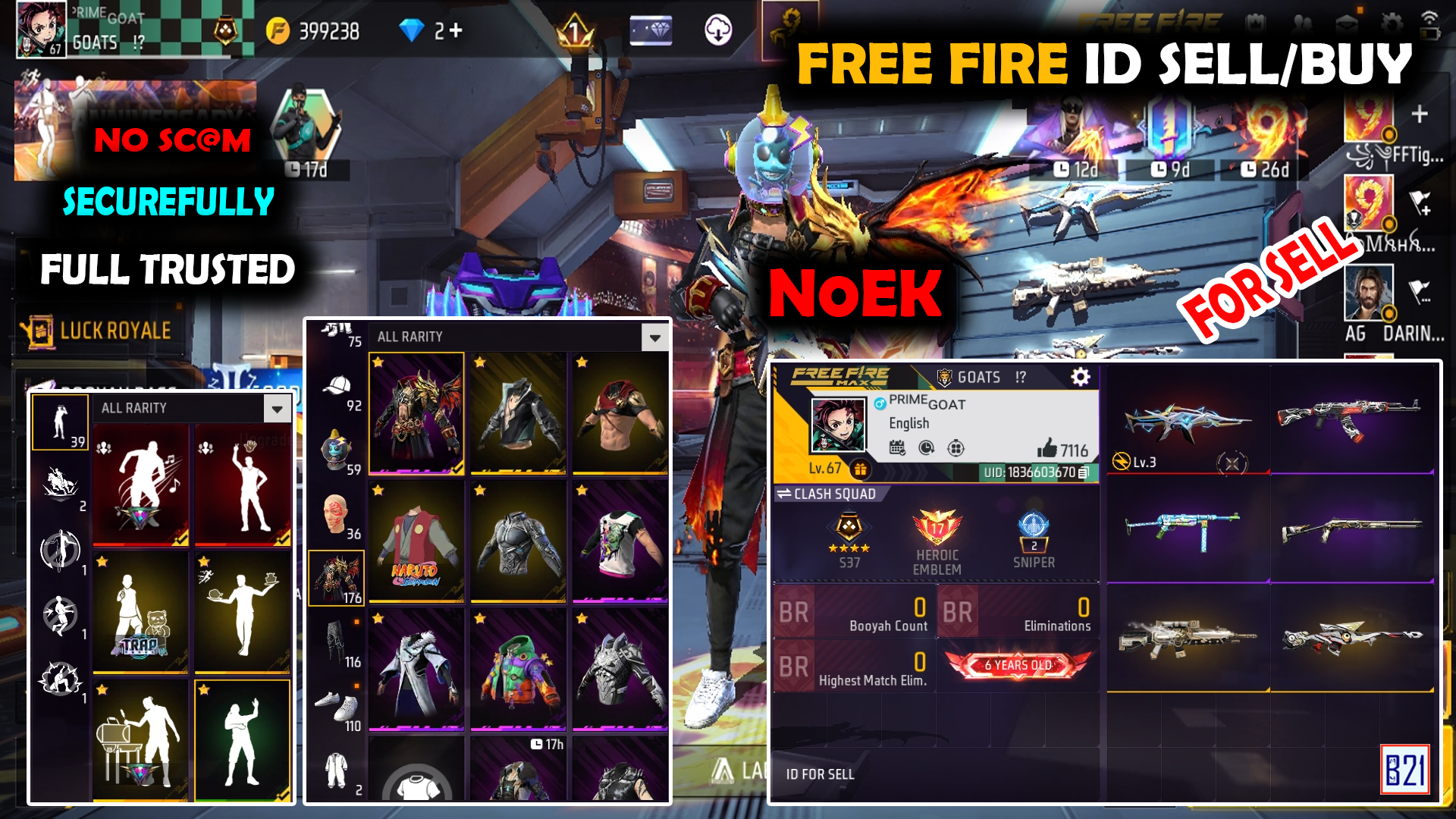 Free Fire id sell website