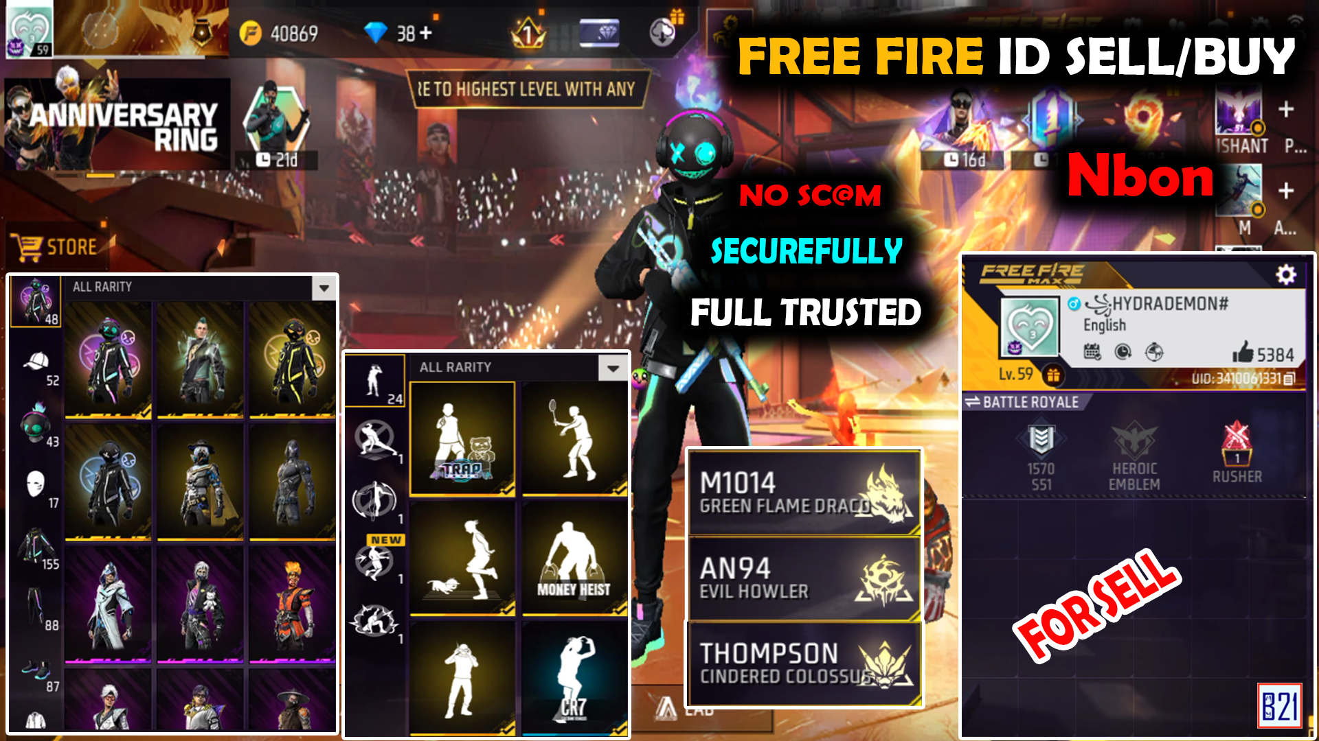 Free Fire id sell website